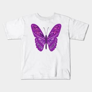 Purple Butterfly Kids T-Shirt